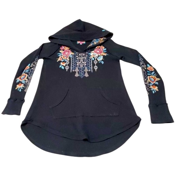 Johnny Was Embroidered Floral Bohemian Reverse Stitch Pullover Hoodie size S - Picture 10 of 13